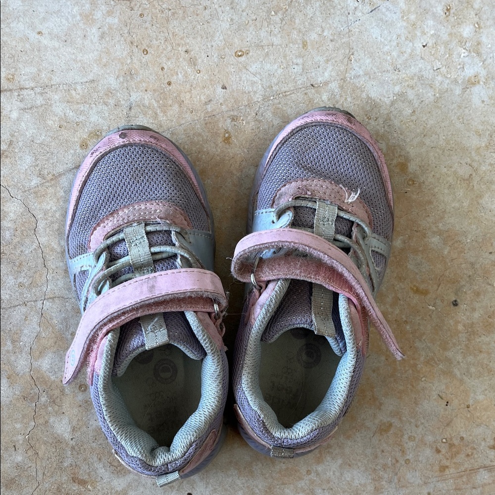 Stride Rite Pink and Gray Kids Sneakers